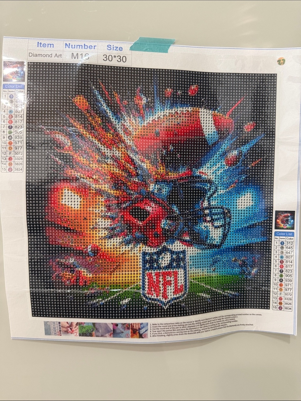 Football Diamond Art Painting Kit 30x30cm